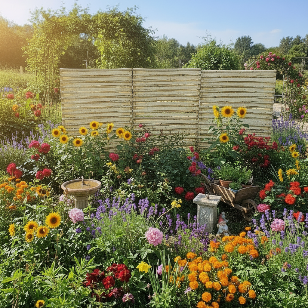 garten, blumen, pflanzbeet, sonnblumen, pflanzenbeet