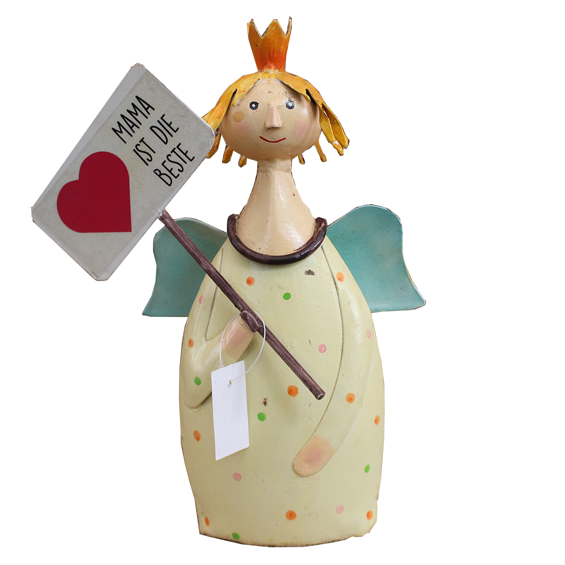 Metallfigur Schutzengel  gelb "Mama ist die Beste"