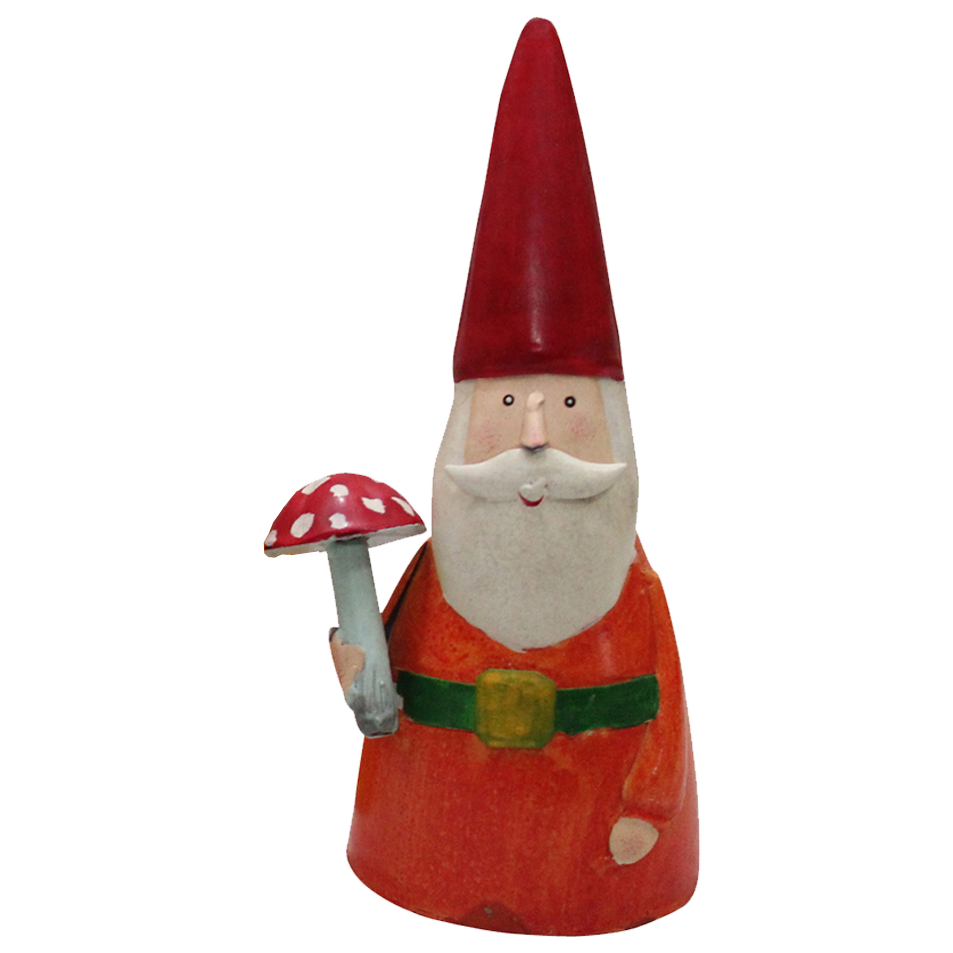 Zaunhocker Gnom orange mit Pilz