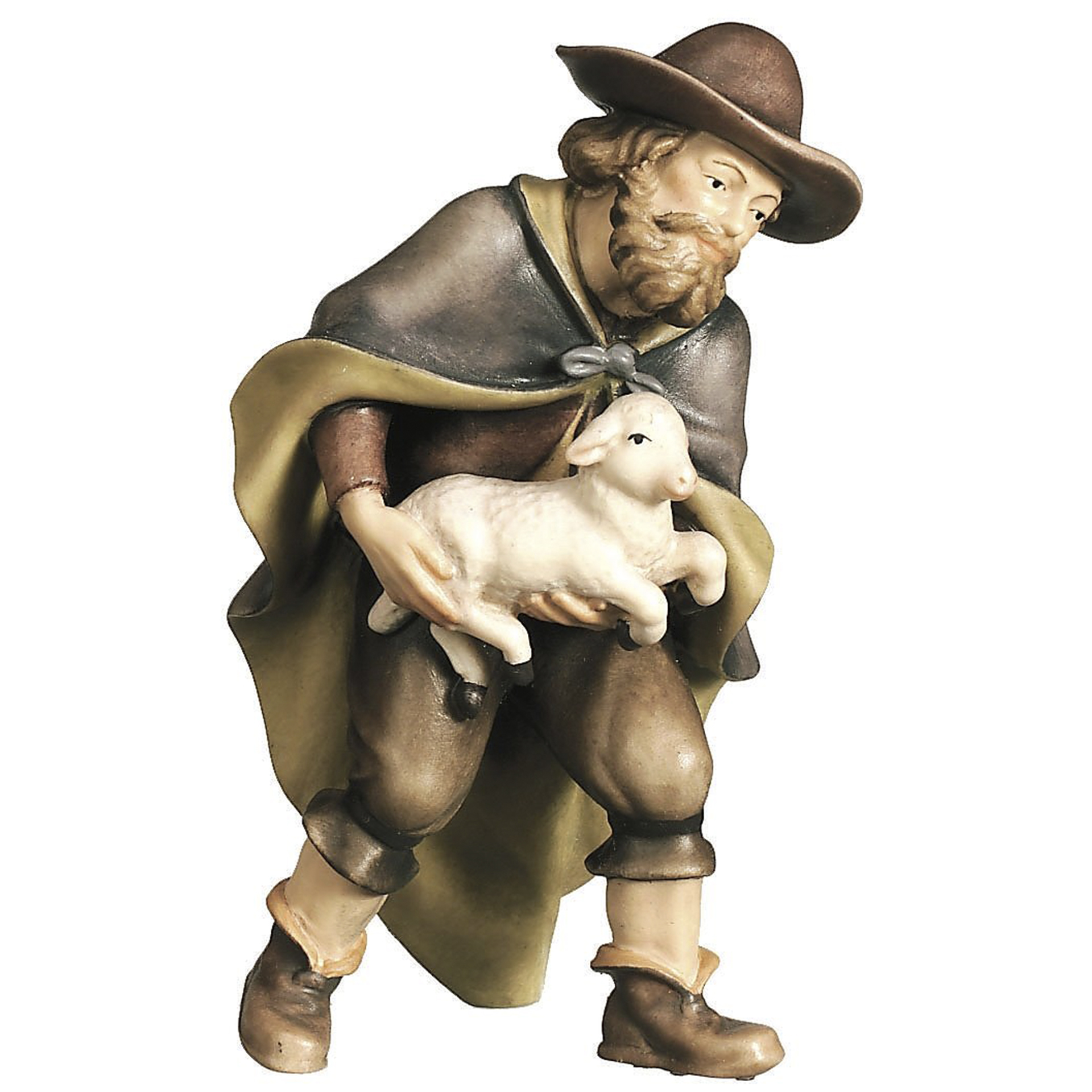 Krippenfigur Hirte mit Schaf Bethlehem Krippe color
