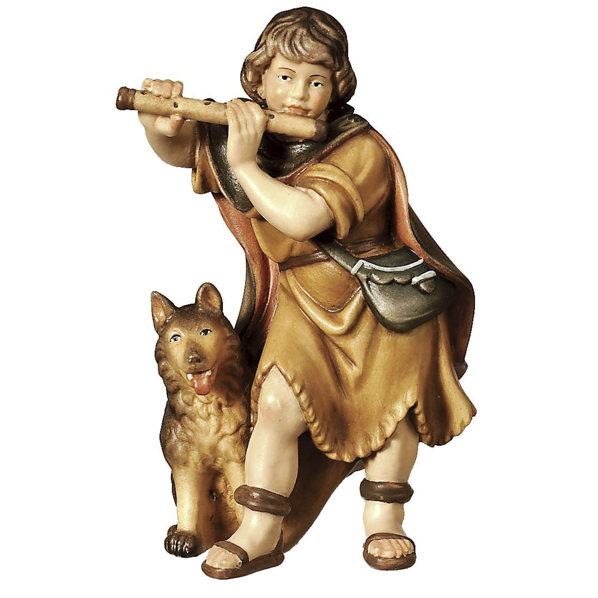 Krippenfigur Hirte mit Flöte Bethlehem Krippe color
