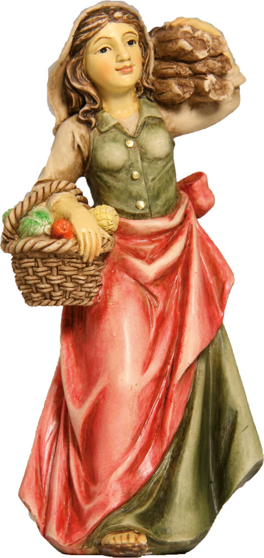 Magd mit Holzbündel Krippe Zusatzfigur