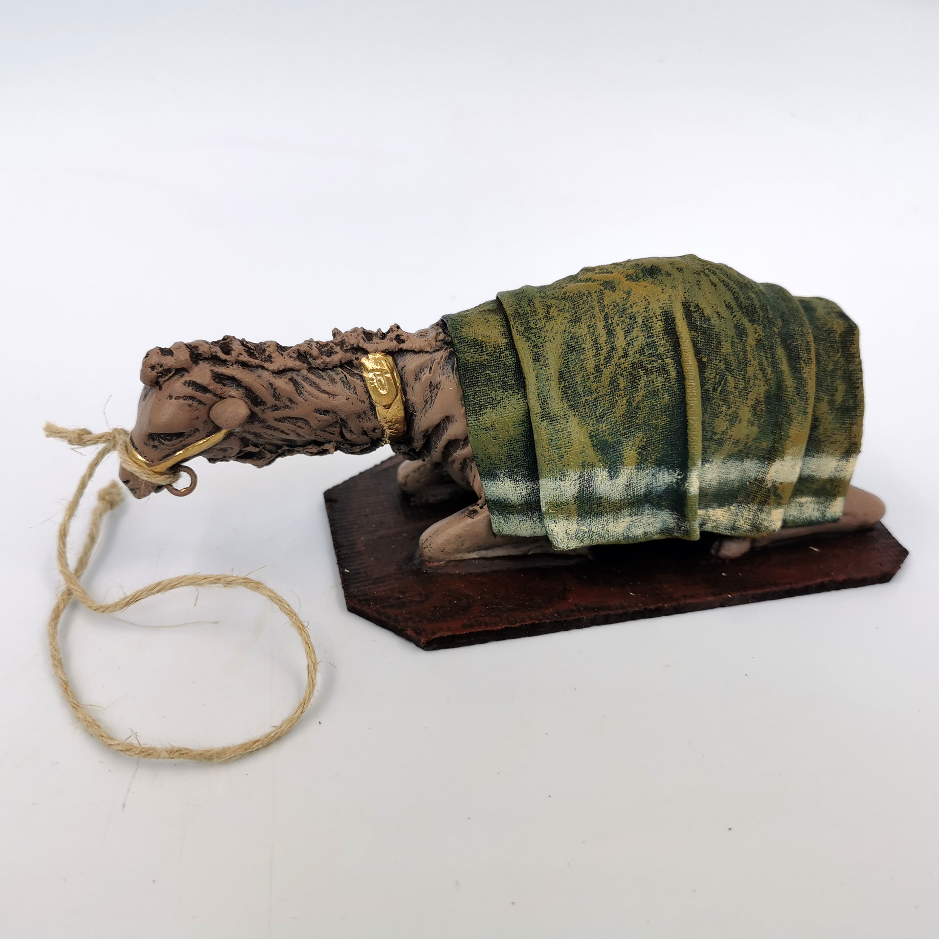 Kamel liegend Decke grün Krippenfiguren