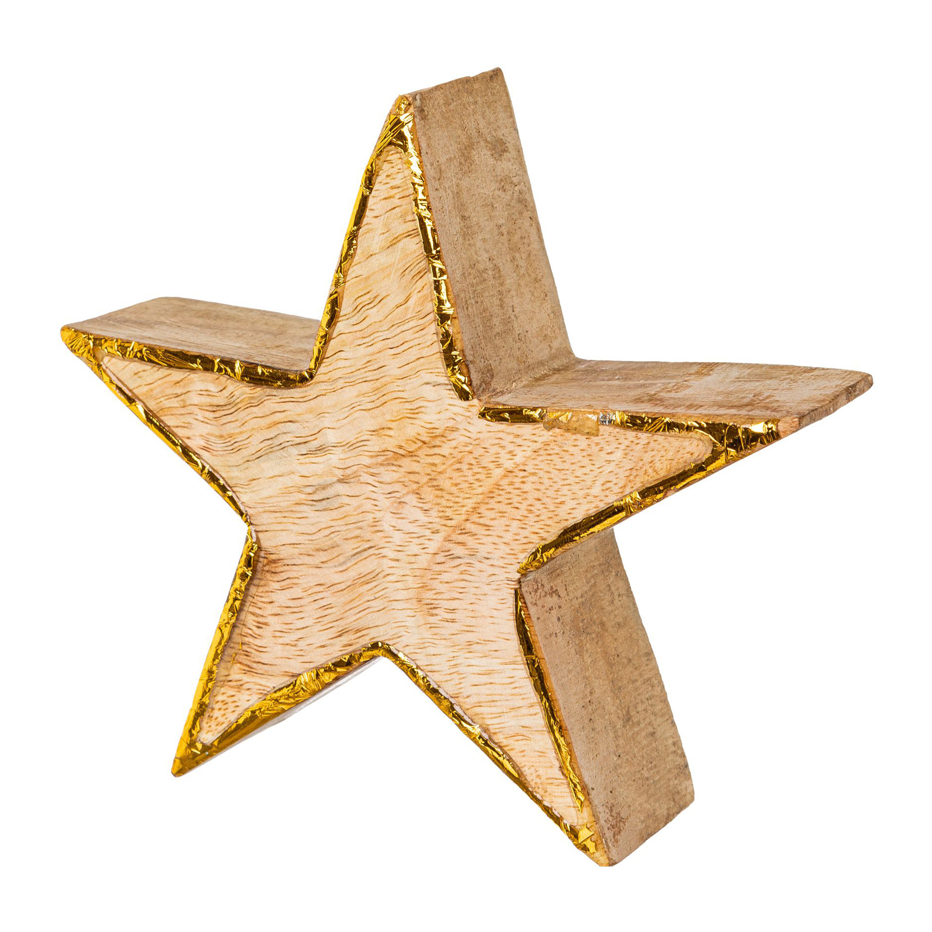 Holzstern mit Goldrand Weihnachtsdekoration