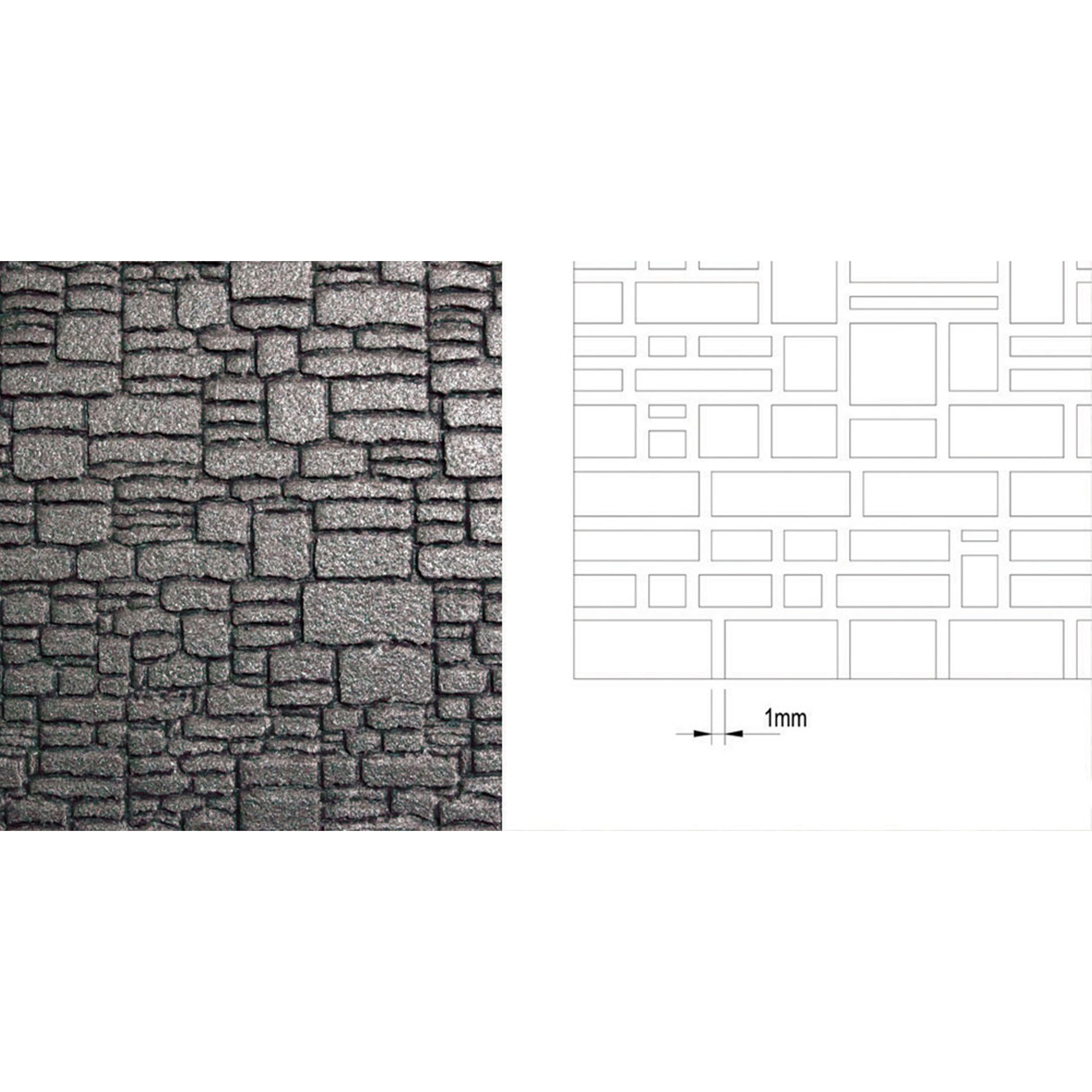 stück natursteinmauer in grau, Mauer-Optik einseitig