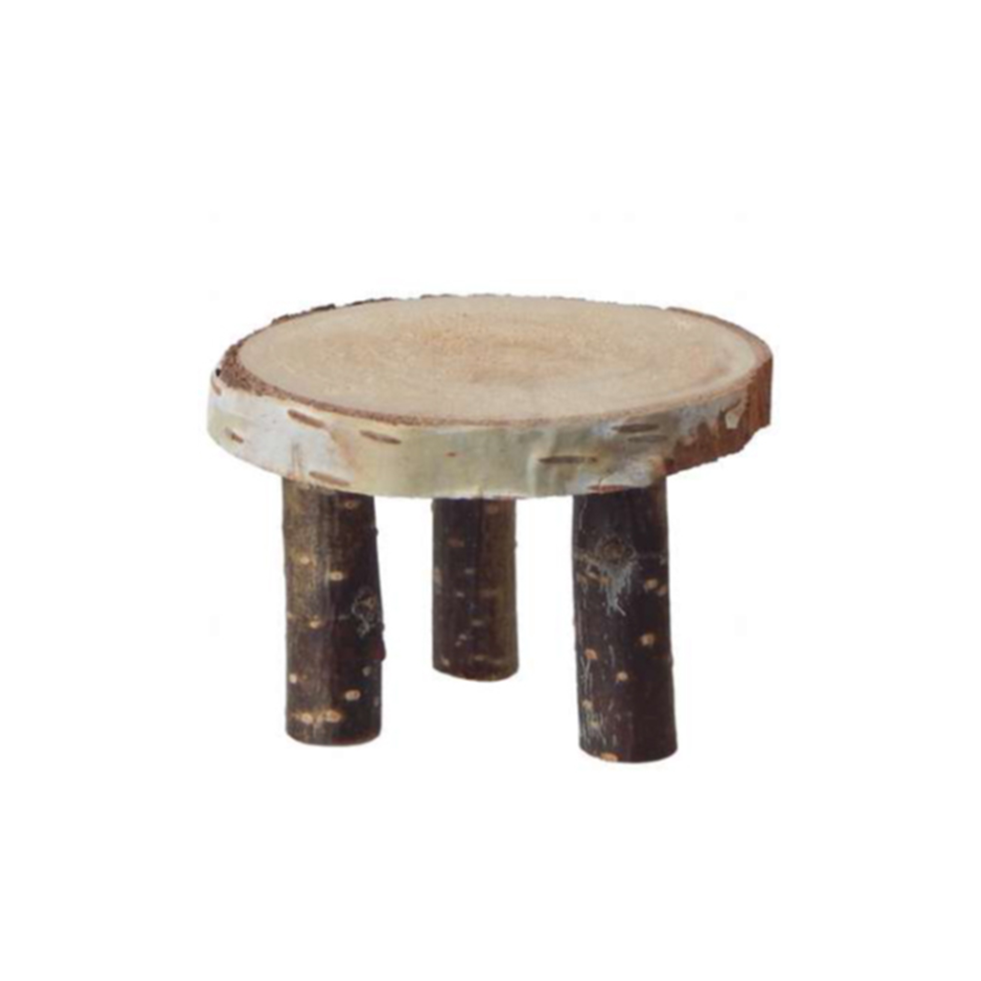 Holzblock-Tisch rund Krippenzubehör Wichtelzubehör