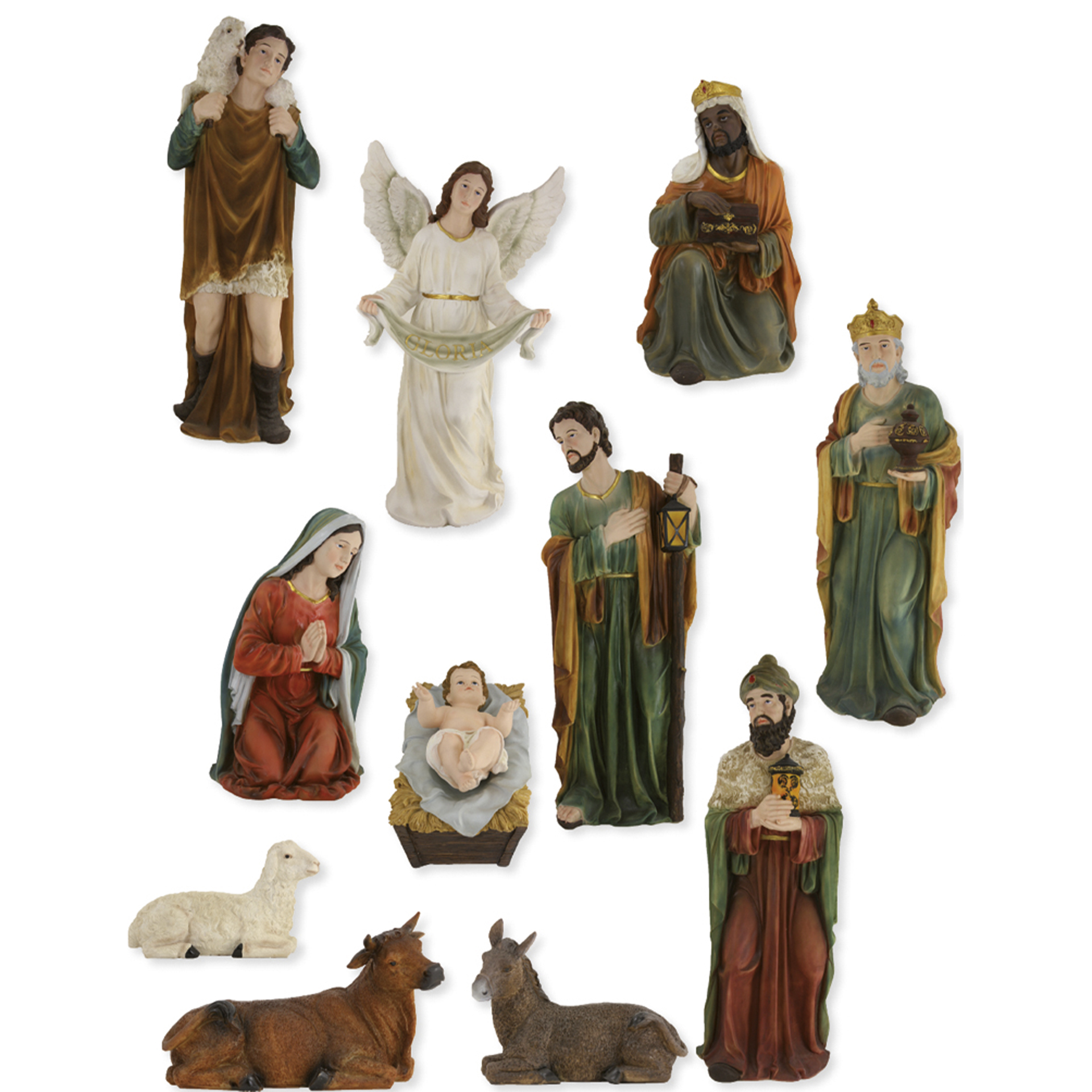 Set Krippenfiguren 11-tlg. zur Gestaltung einer großen Krippe