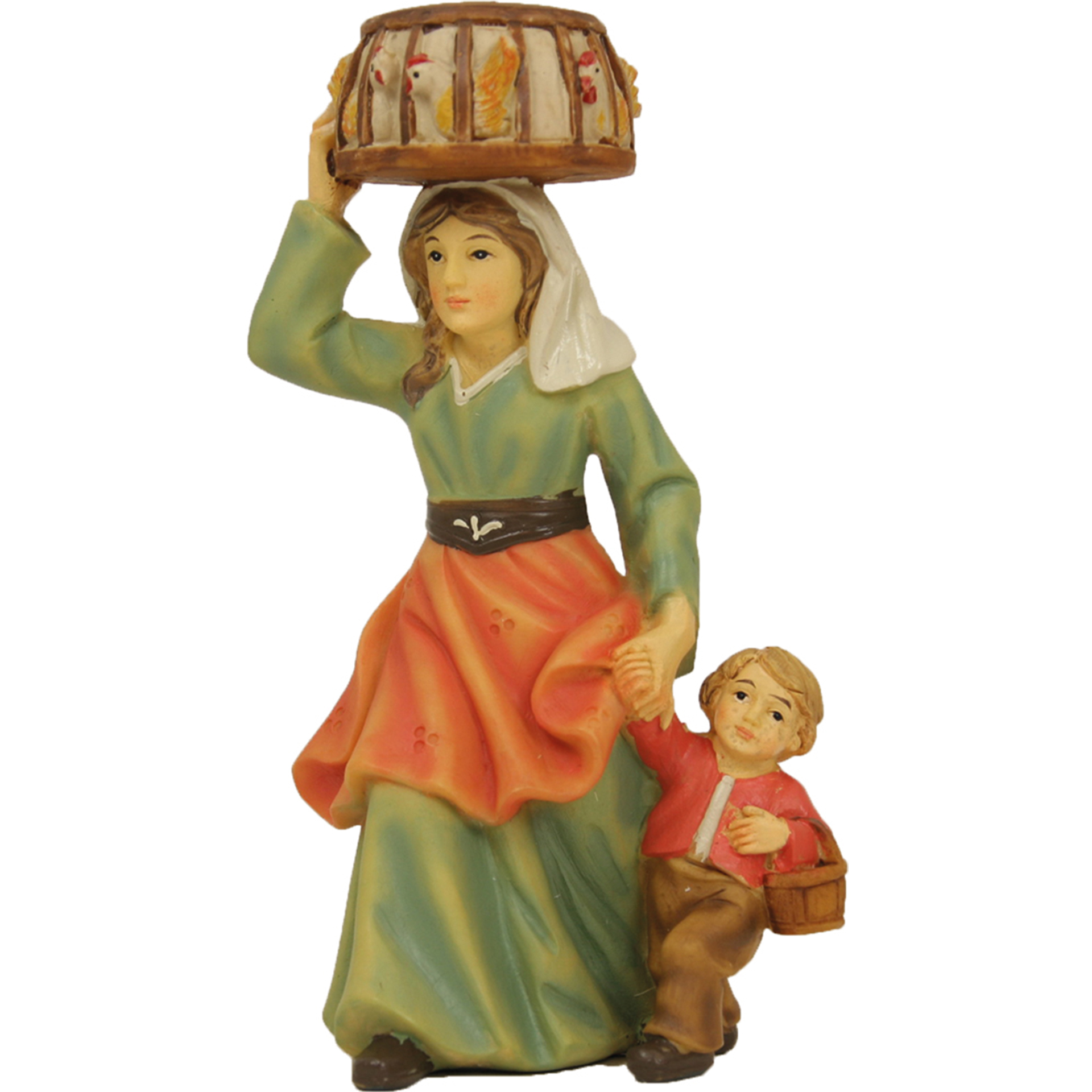 Magd mit Kind und Hühnern Krippe Zusatzfigur