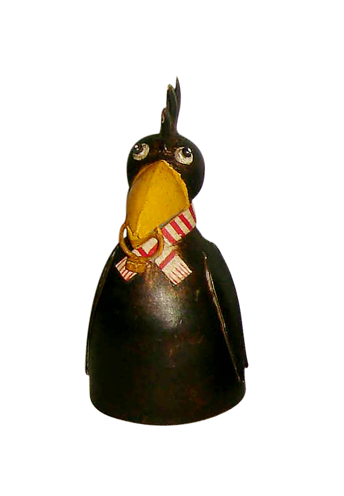 Zaunhocker Rabe schwarz mit Ring