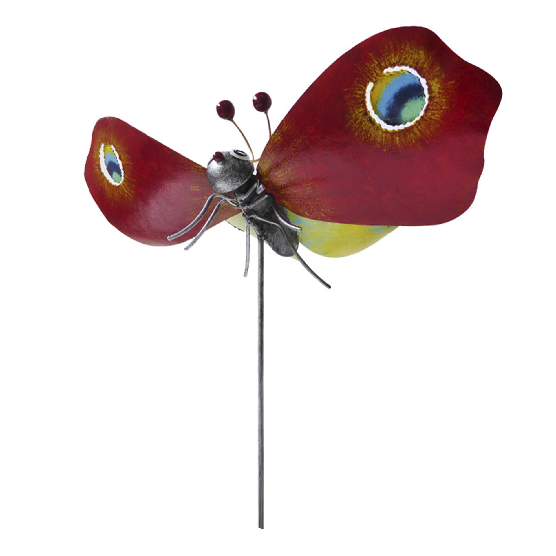 Gartenstecker Pfauenauge rot-gelb