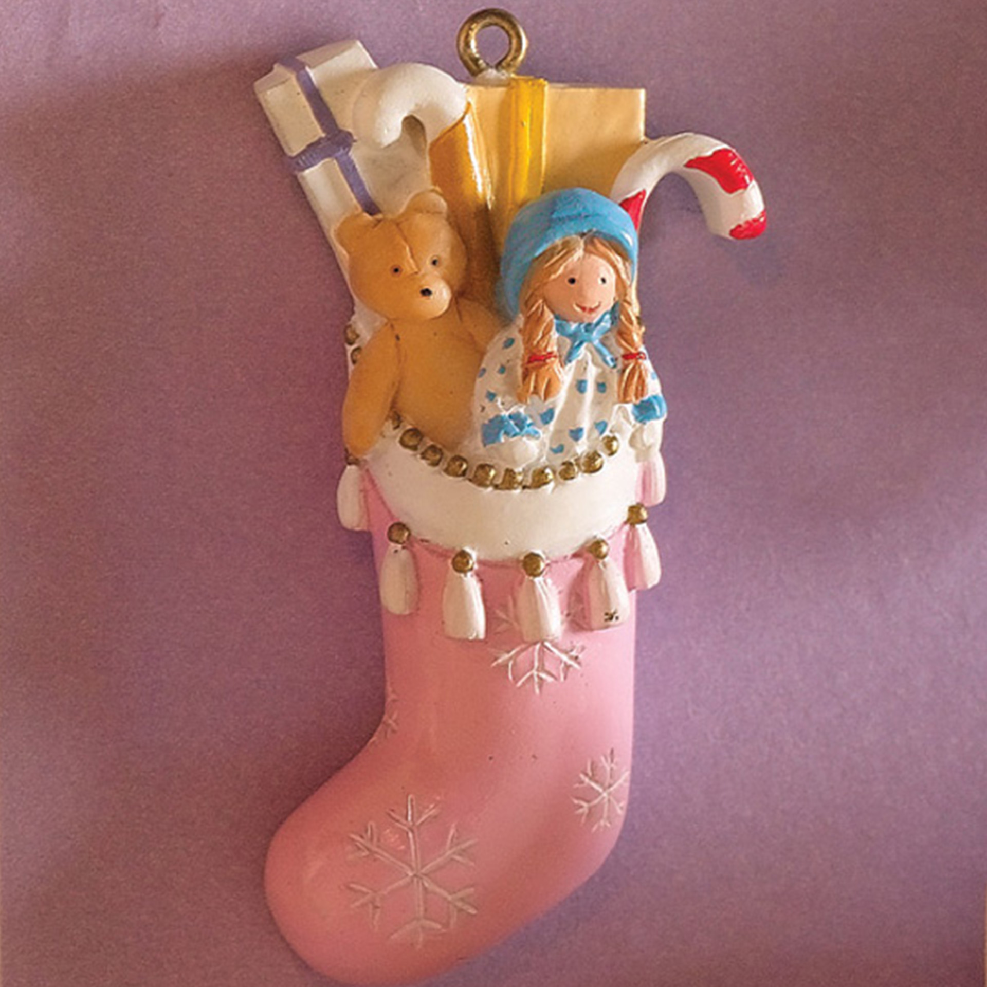 Nikolausstiefel gefüllt rosa Wichtelzubehör