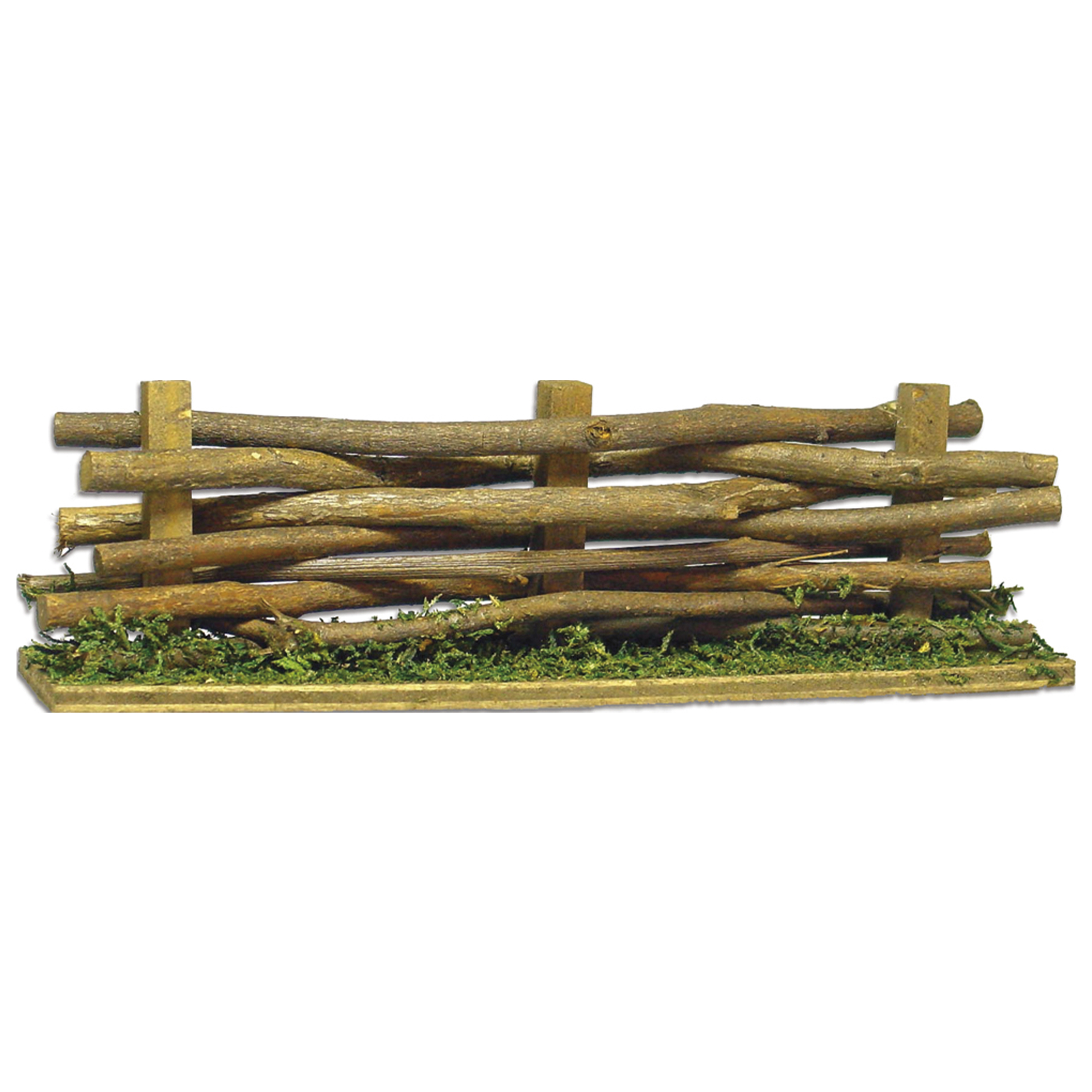 geflochtener Zaun aus Weide auf Grundplatte