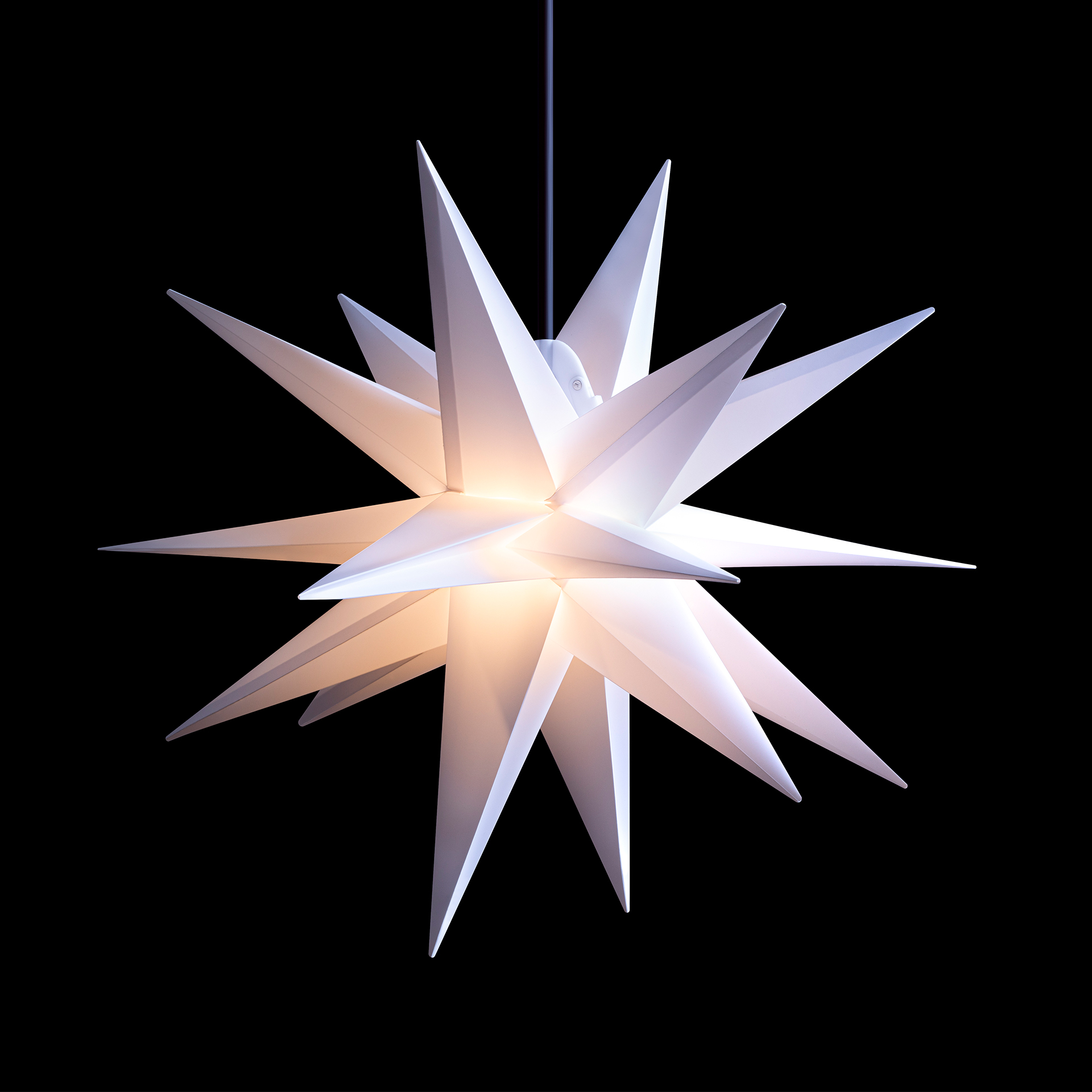 Leuchtstern 18 Zacker weiß 55cm Weihnachtsdeko