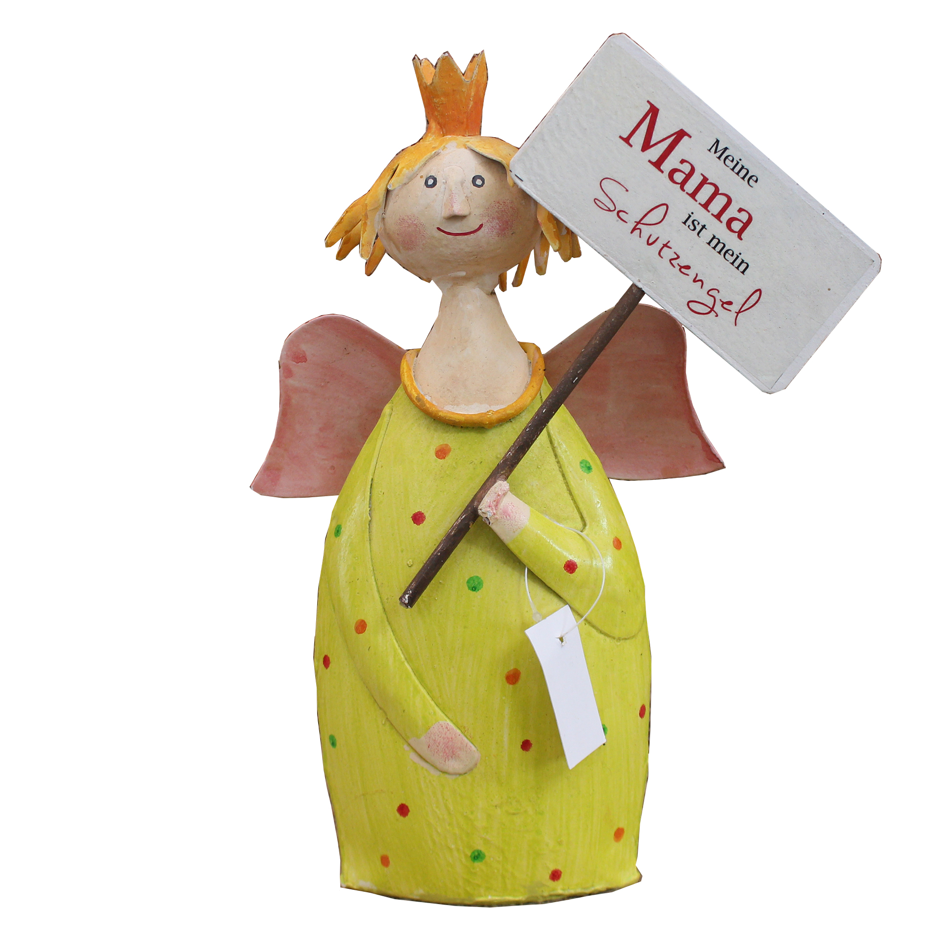 Metallfigur Schutzengel grün "Mama ist mein Schutzengel"