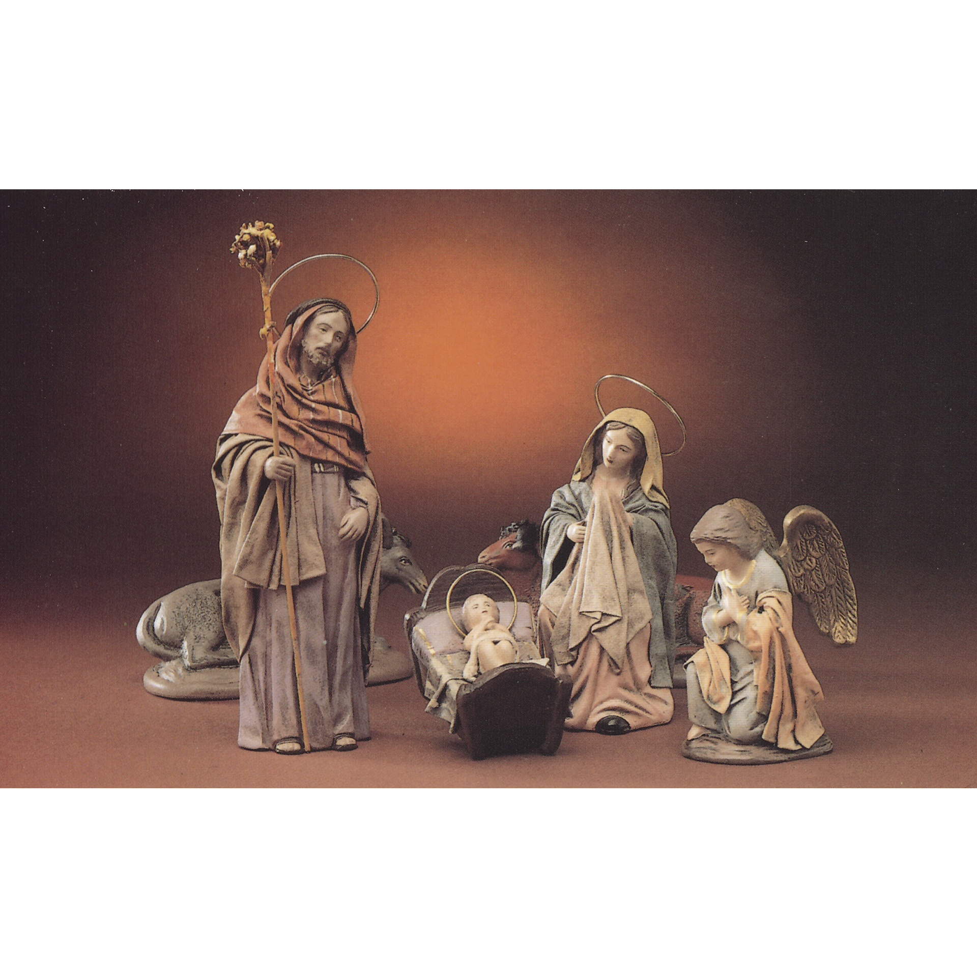 Krippenfiguren Hl. Familie 6 aus Ton für Ihre Krippenlandschaft