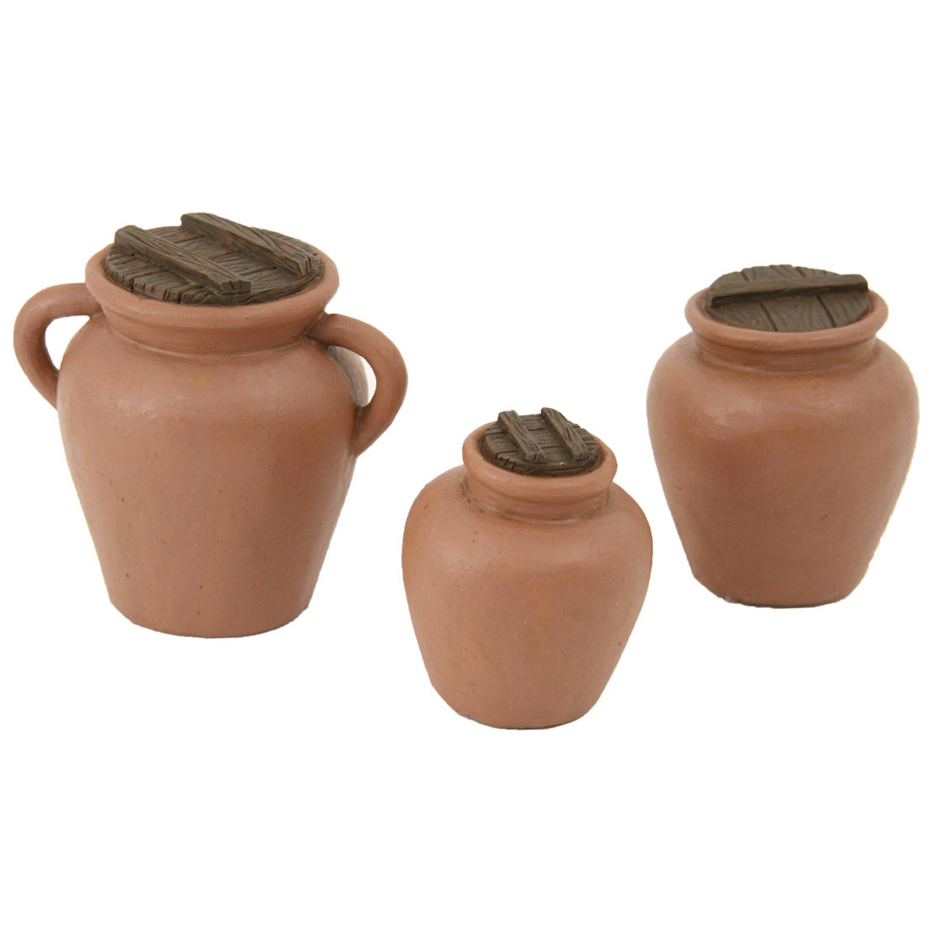 Set aus 3 Amphoren terracottafarben