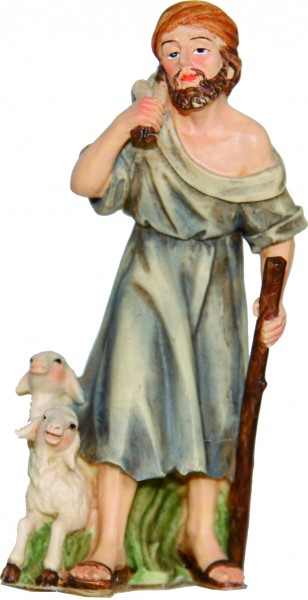 Hirte mit 3 Schafen 11cm