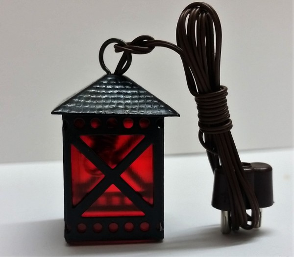 Laterne Blech 3,5V rot groß mit LED