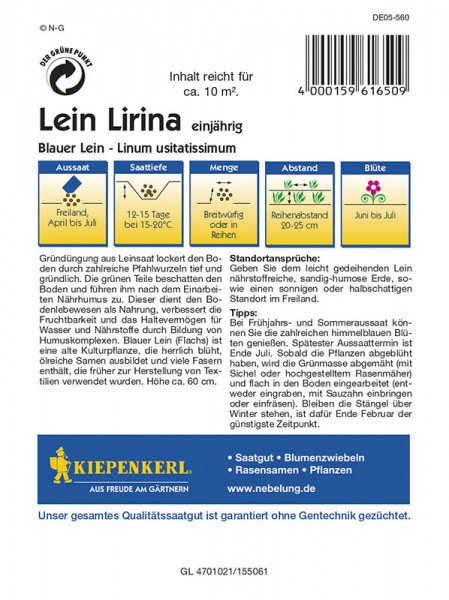 Leinsaat Gründünger