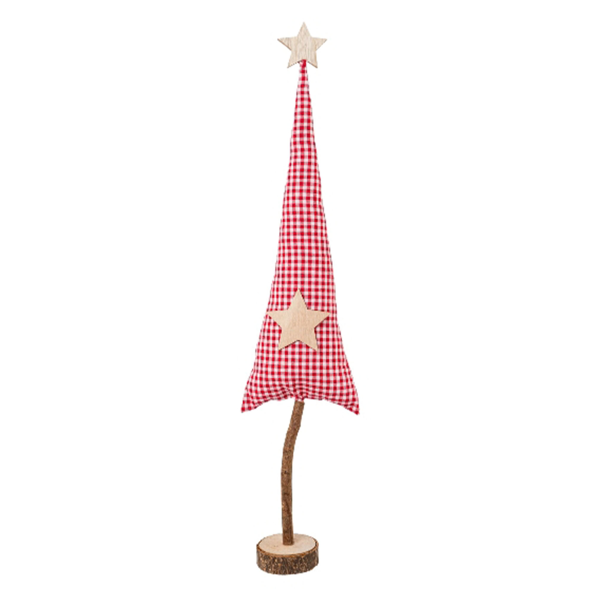 Stoff Baum auf Holzbase, rot-kariert