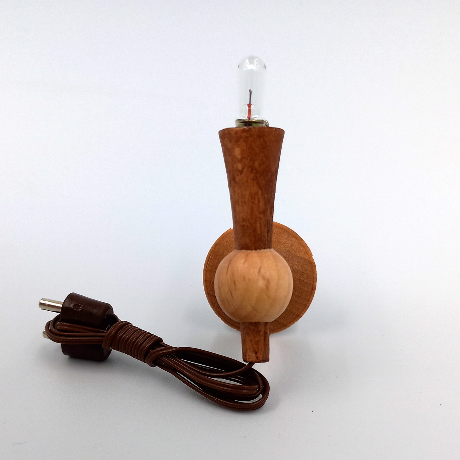 Holzfackel mit Halter und klarem Birnchen